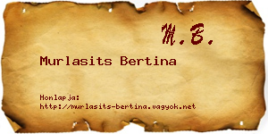 Murlasits Bertina névjegykártya